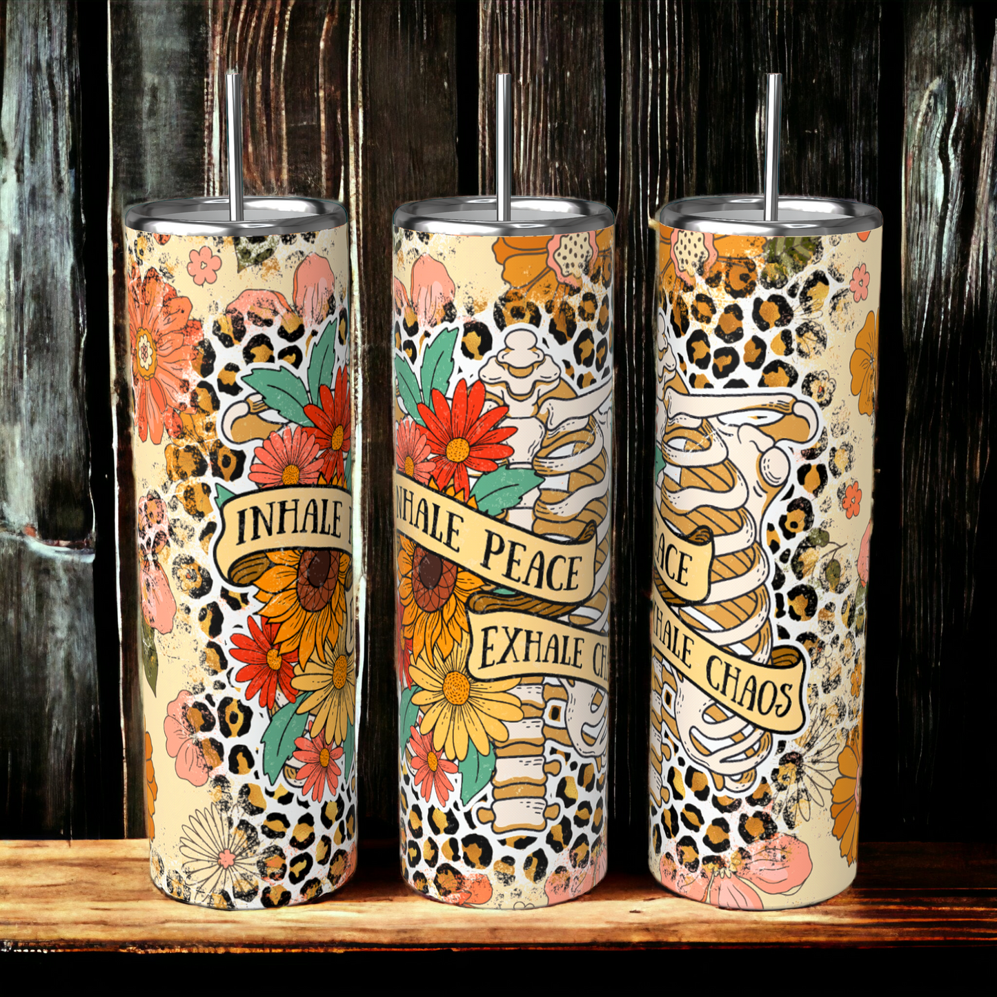 Inhale Peace Exhale Chaos Tumbler - Choose Your Size