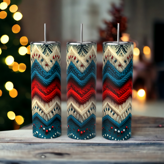 Christmas Sweater Tumbler - Chevron