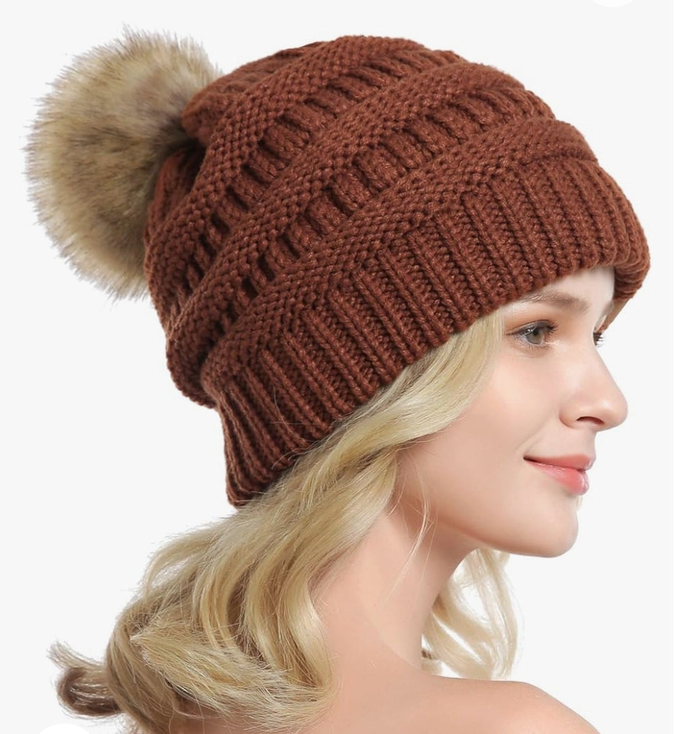 MIX-A-PATCH Beanie Pom Hat - Removable Patch & Pom